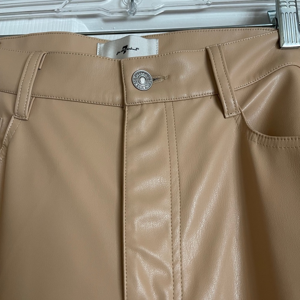 7 for all mankind faux leather camel pants
